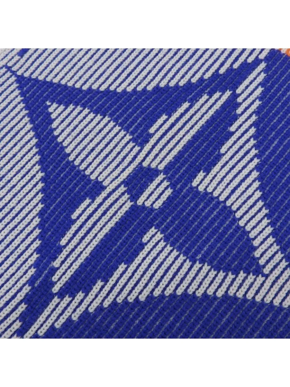 Louis Vuitton Echarpe Rib Flower Wool 100% Knit Shawl Scarf Multi Sweater
